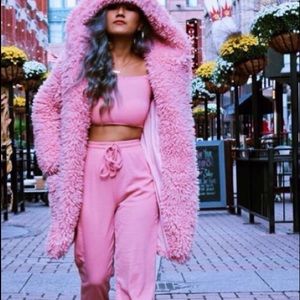 Teddy Bear hooded fuzzy jacket Coat size Small